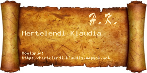 Hertelendi Klaudia névjegykártya